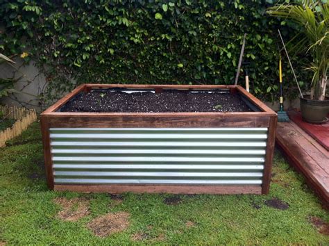 metallic series galvanized steel box planter|4x8 galvanized raised garden bed.